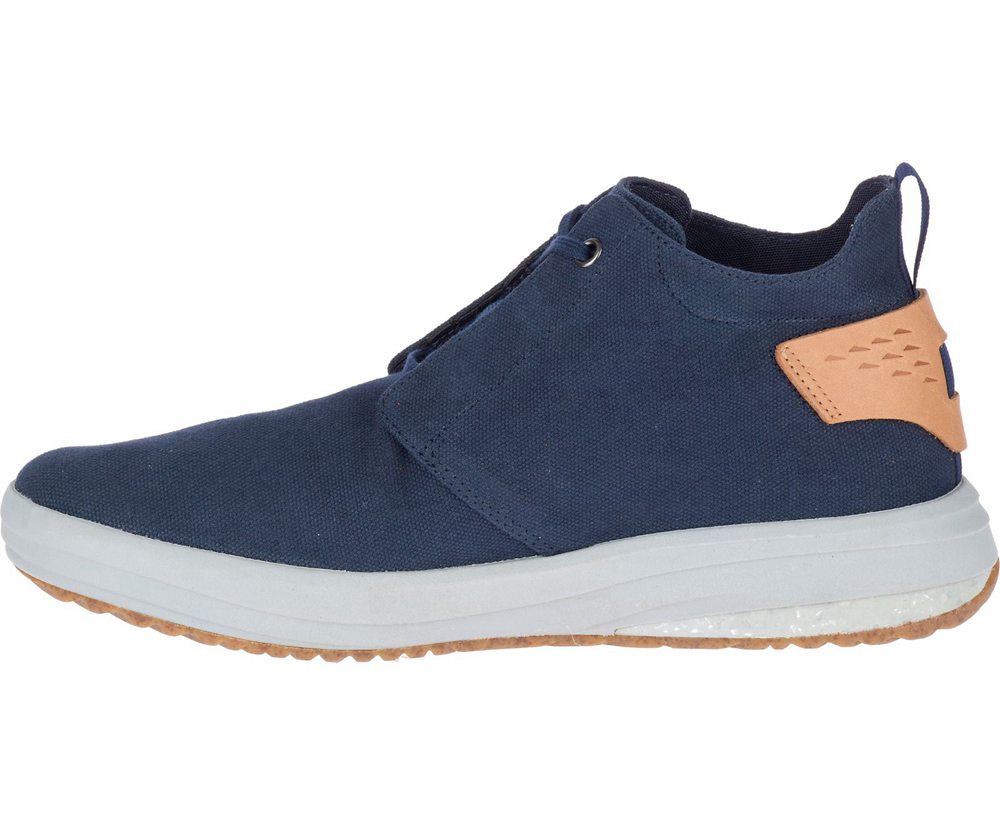 Merrell Sneakers Herre - Gridway Mid Lærred - Mørkeblå - PYC126758